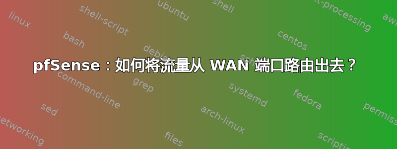 pfSense：如何将流量从 WAN 端口路由出去？