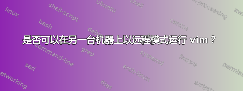 是否可以在另一台机器上以远程模式运行 vim？