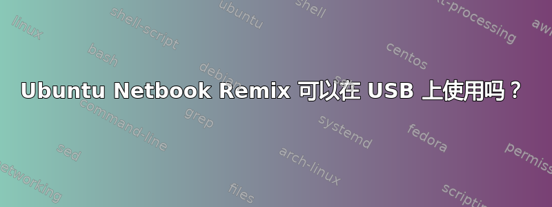 Ubuntu Netbook Remix 可以在 USB 上使用吗？