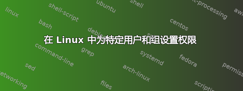 在 Linux 中为特定用户和组设置权限