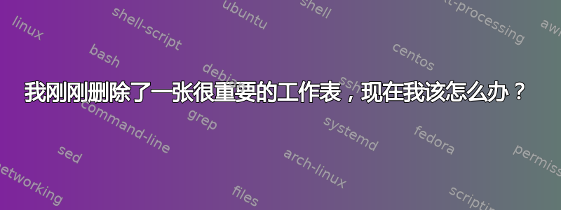 我刚刚删除了一张很重要的工作表，现在我该怎么办？