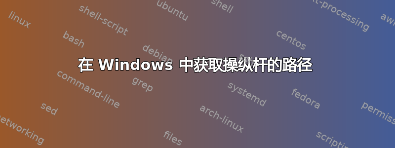 在 Windows 中获取操纵杆的路径