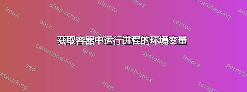 获取容器中运行进程的环境变量