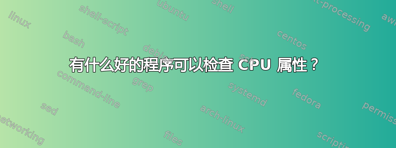 有什么好的程序可以检查 CPU 属性？