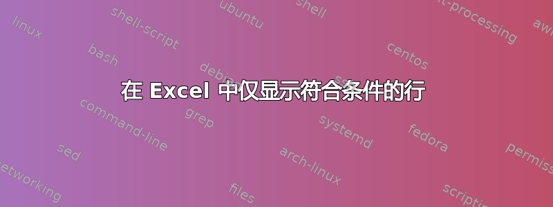 在 Excel 中仅显示符合条件的行