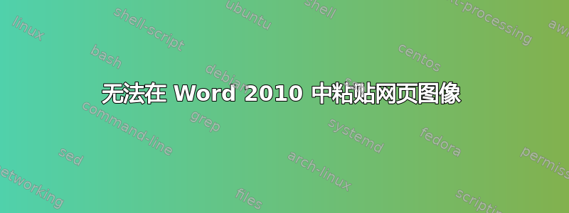 无法在 Word 2010 中粘贴网页图像