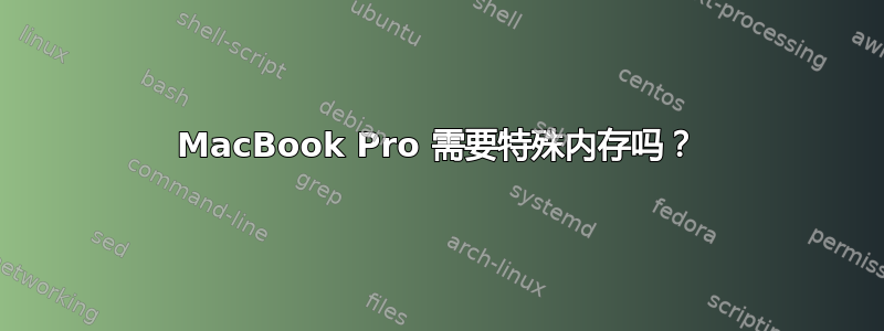 MacBook Pro 需要特殊内存吗？