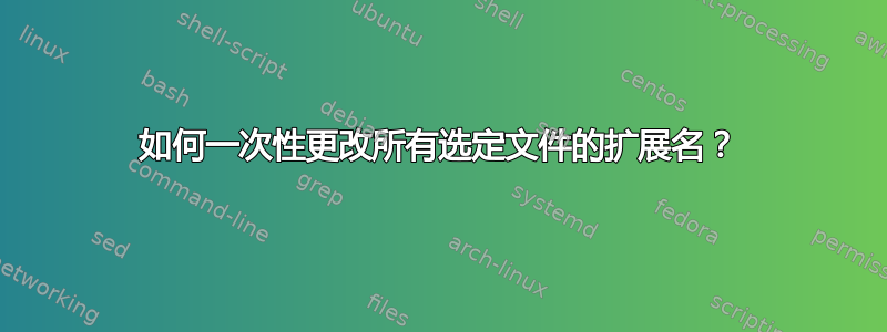 如何一次性更改所有选定文件的扩展名？