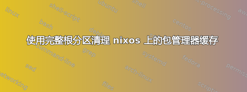 使用完整根分区清理 nixos 上的包管理器缓存