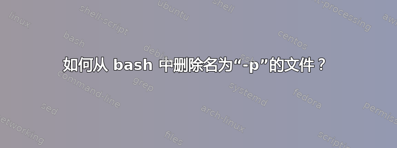 如何从 bash 中删除名为“-p”的文件？