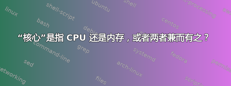 “核心”是指 CPU 还是内存，或者两者兼而有之？