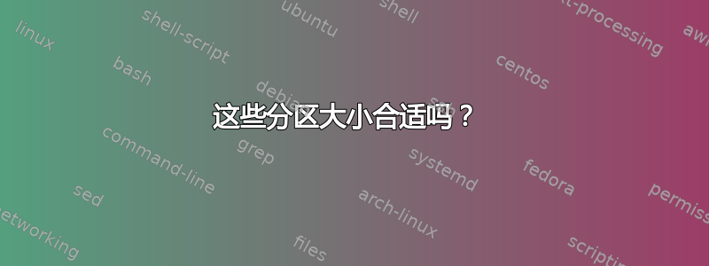 这些分区大小合适吗？ 