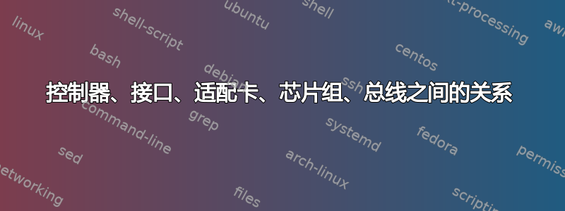 控制器、接口、适配卡、芯片组、总线之间的关系