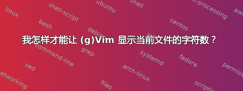 我怎样才能让 (g)Vim 显示当前文件的字符数？