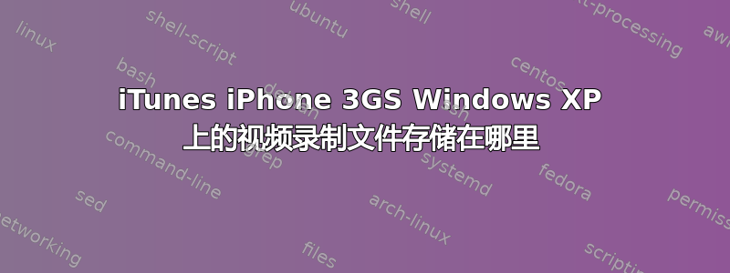 iTunes iPhone 3GS Windows XP 上的视频录制文件存储在哪里