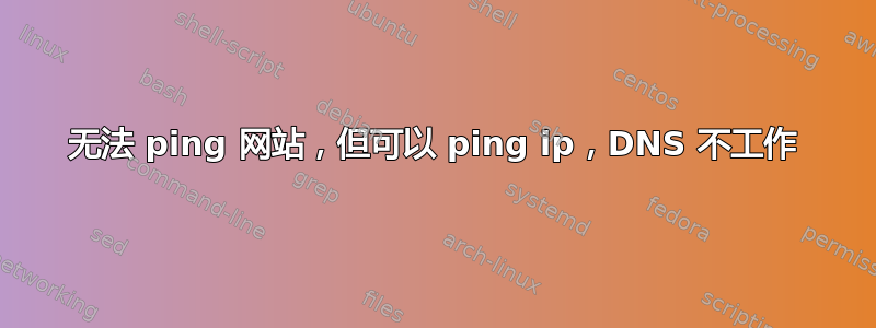 无法 ping 网站，但可以 ping ip，DNS 不工作