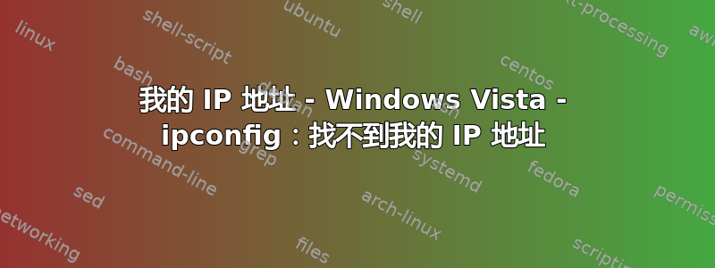 我的 IP 地址 - Windows Vista - ipconfig：找不到我的 IP 地址