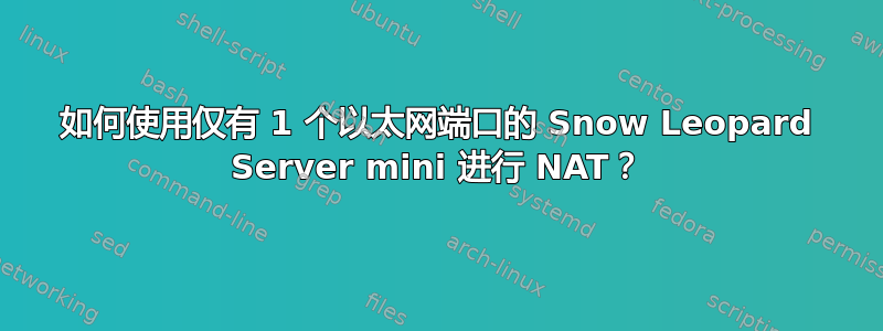 如何使用仅有 1 个以太网端口的 Snow Leopard Server mini 进行 NAT？