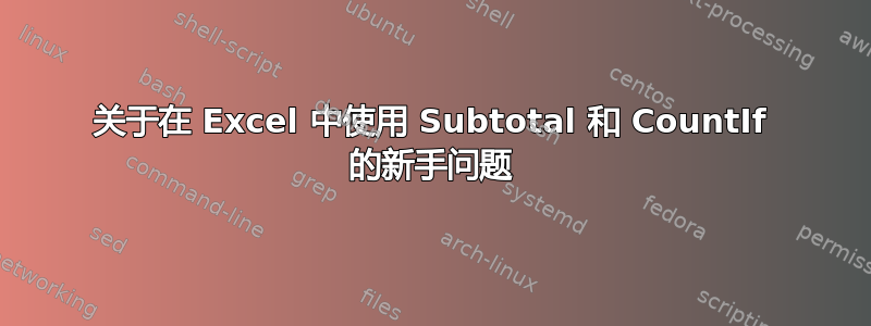 关于在 Excel 中使用 Subtotal 和 CountIf 的新手问题