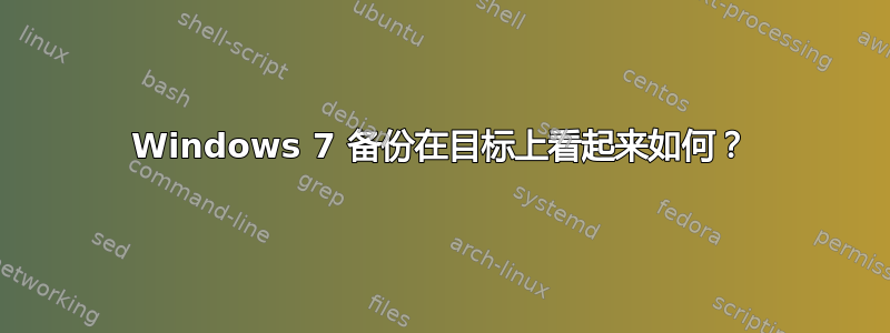 Windows 7 备份在目标上看起来如何？