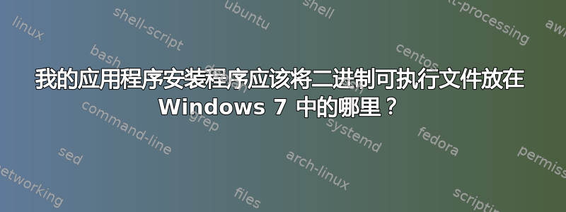 我的应用程序安装程序应该将二进制可执行文件放在 Windows 7 中的哪里？