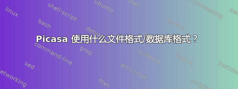 Picasa 使用什么文件格式/数据库格式？