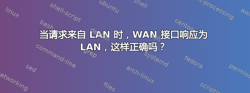 当请求来自 LAN 时，WAN 接口响应为 LAN，这样正确吗？