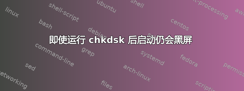 即使运行 chkdsk 后启动仍会黑屏