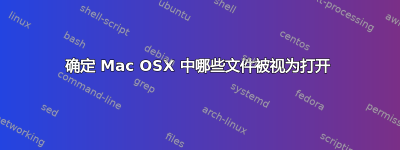 确定 Mac OSX 中哪些文件被视为打开