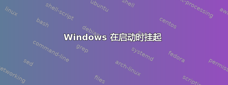 Windows 在启动时挂起