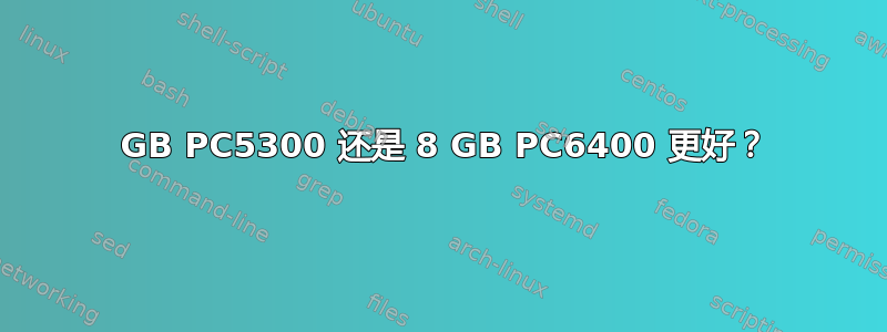 10 GB PC5300 还是 8 GB PC6400 更好？