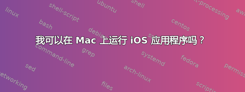 我可以在 Mac 上运行 iOS 应用程序吗？