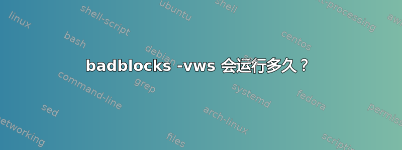 badblocks -vws 会运行多久？