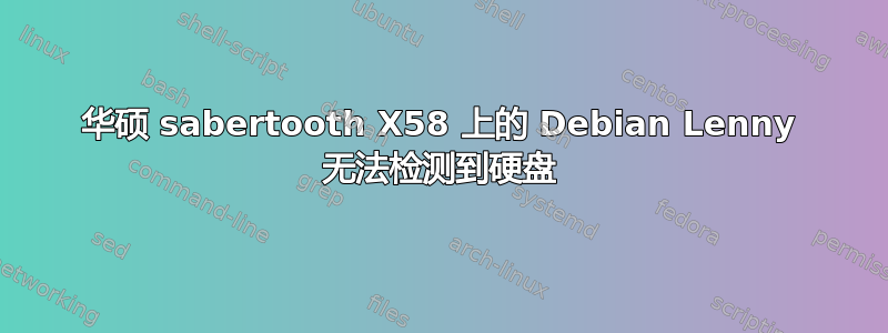 华硕 sabertooth X58 上的 Debian Lenny 无法检测到硬盘