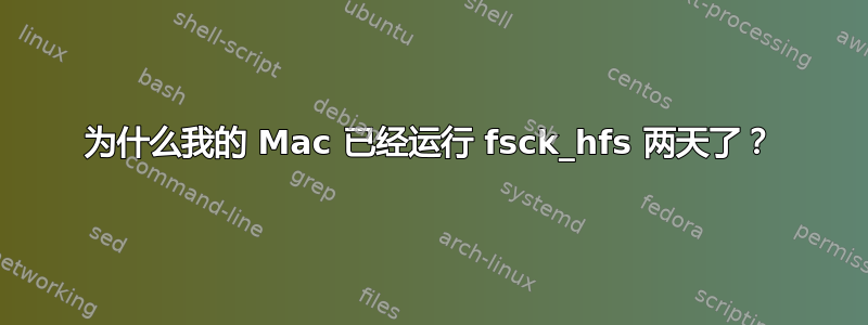 为什么我的 Mac 已经运行 fsck_hfs 两天了？