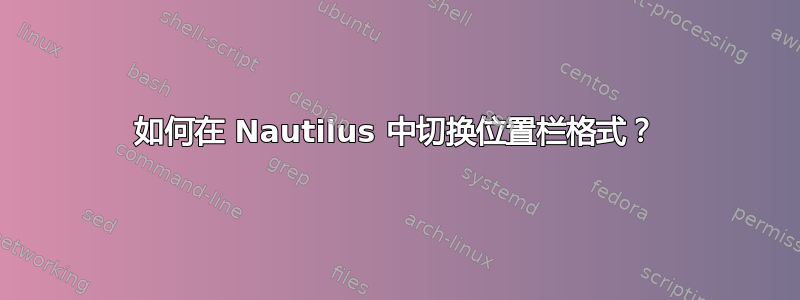 如何在 Nautilus 中切换位置栏格式？