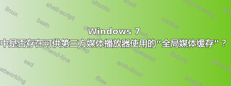 Windows 7 中是否存在可供第三方媒体播放器使用的“全局媒体缓存”？