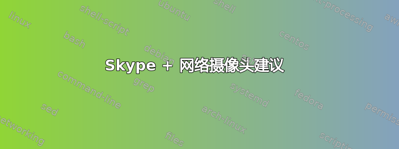 Skype + 网络摄像头建议 