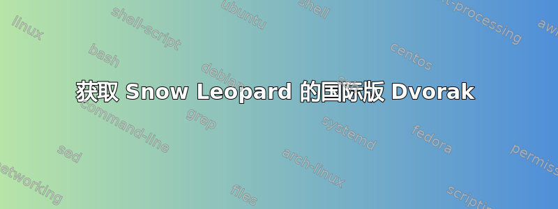 获取 Snow Leopard 的国际版 Dvorak