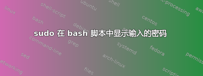 sudo 在 bash 脚本中显示输入的密码