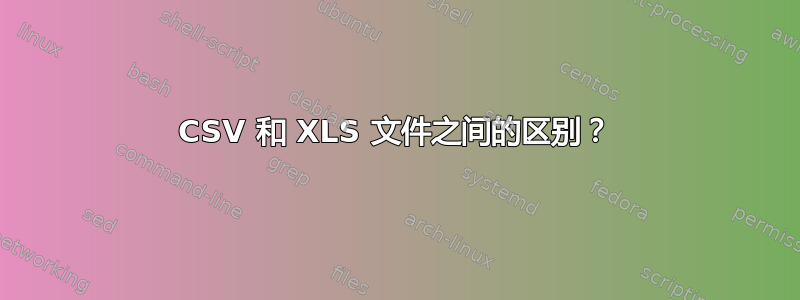 CSV 和 XLS 文件之间的区别？