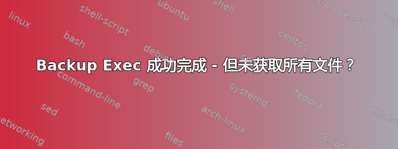 Backup Exec 成功完成 - 但未获取所有文件？