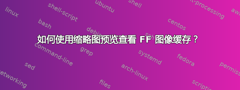 如何使用缩略图预览查看 FF 图像缓存？