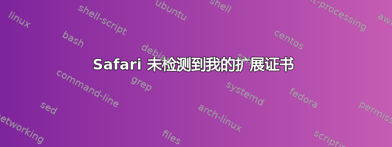 Safari 未检测到我的扩展证书