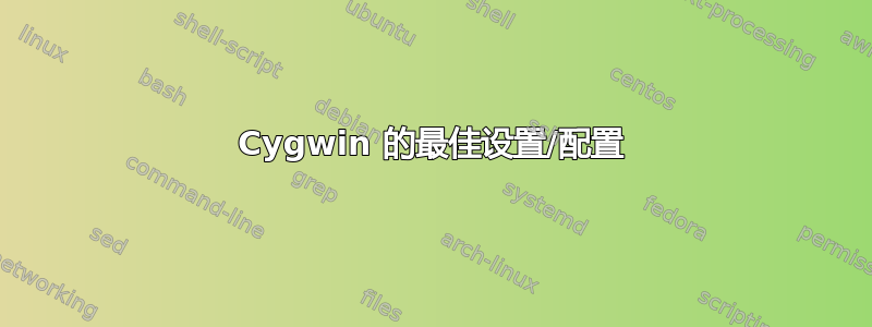 Cygwin 的最佳设置/配置