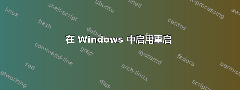 在 Windows 中启用重启