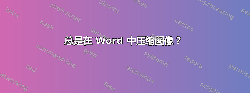 总是在 Word 中压缩图像？