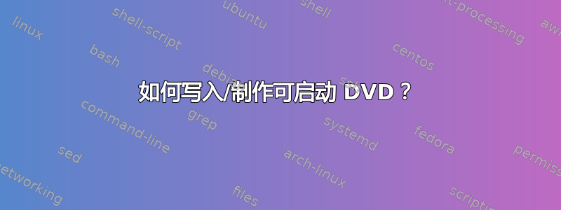 如何写入/制作可启动 DVD？