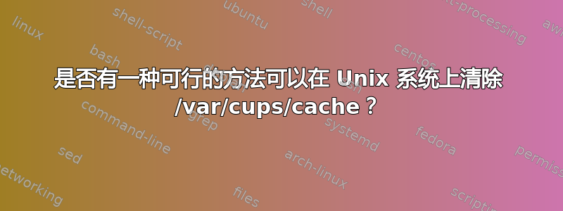 是否有一种可行的方法可以在 Unix 系统上清除 /var/cups/cache？