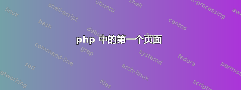 php 中的第一个页面